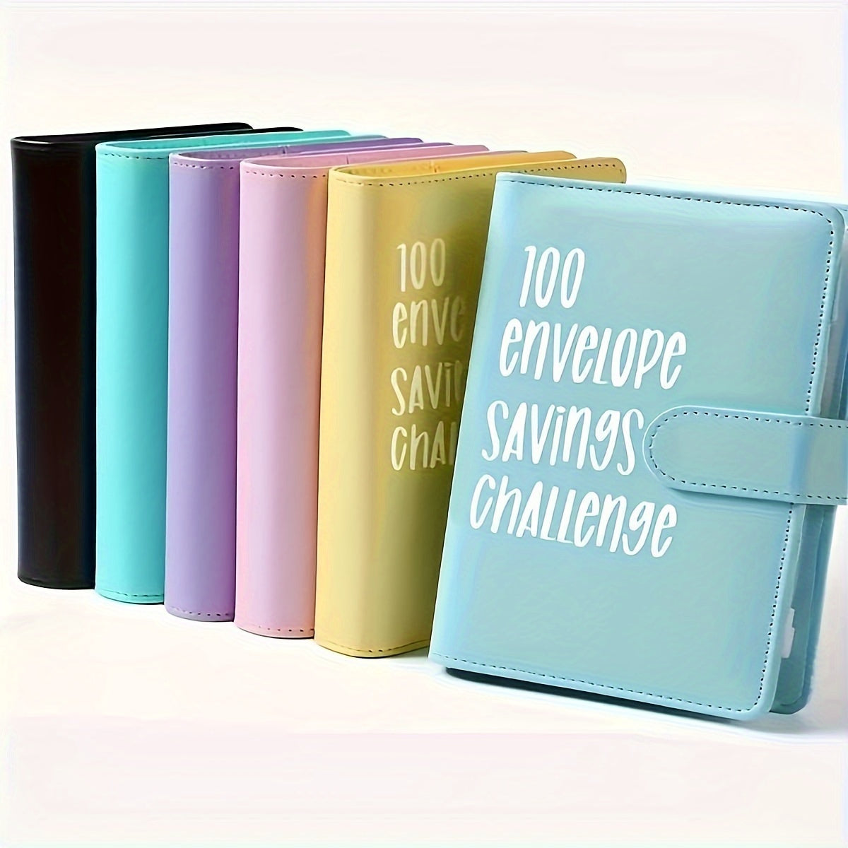 100 Envelopes Savings Challenge, Faux Leather Cover 100 Envelopes Challenge Binder