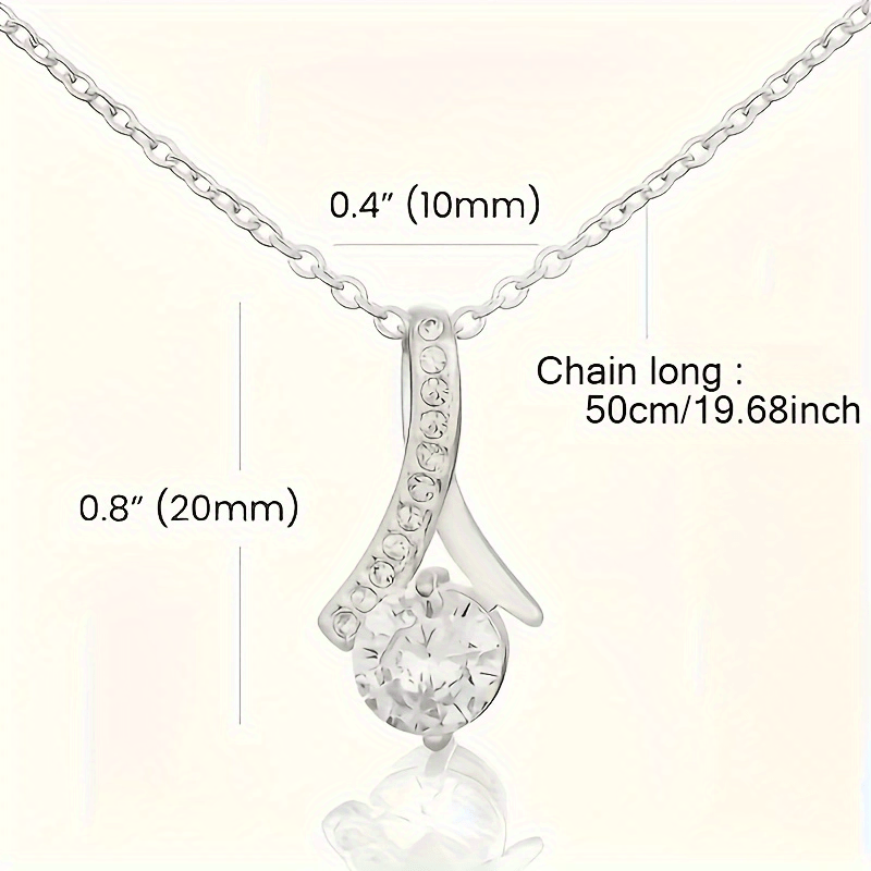 Fashionable water droplet shaped pendant necklace box card for my daughter gift