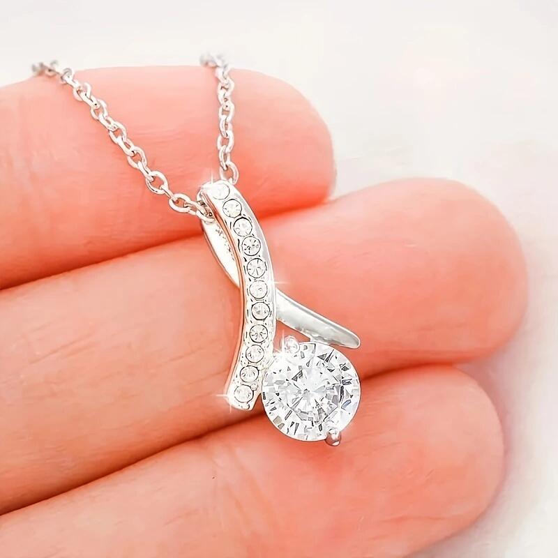 Fashionable water droplet shaped pendant necklace box card for my daughter gift