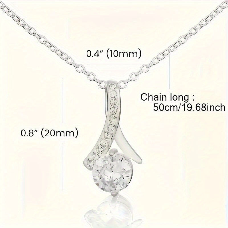Fashionable water droplet shaped pendant necklace box card for my daughter gift