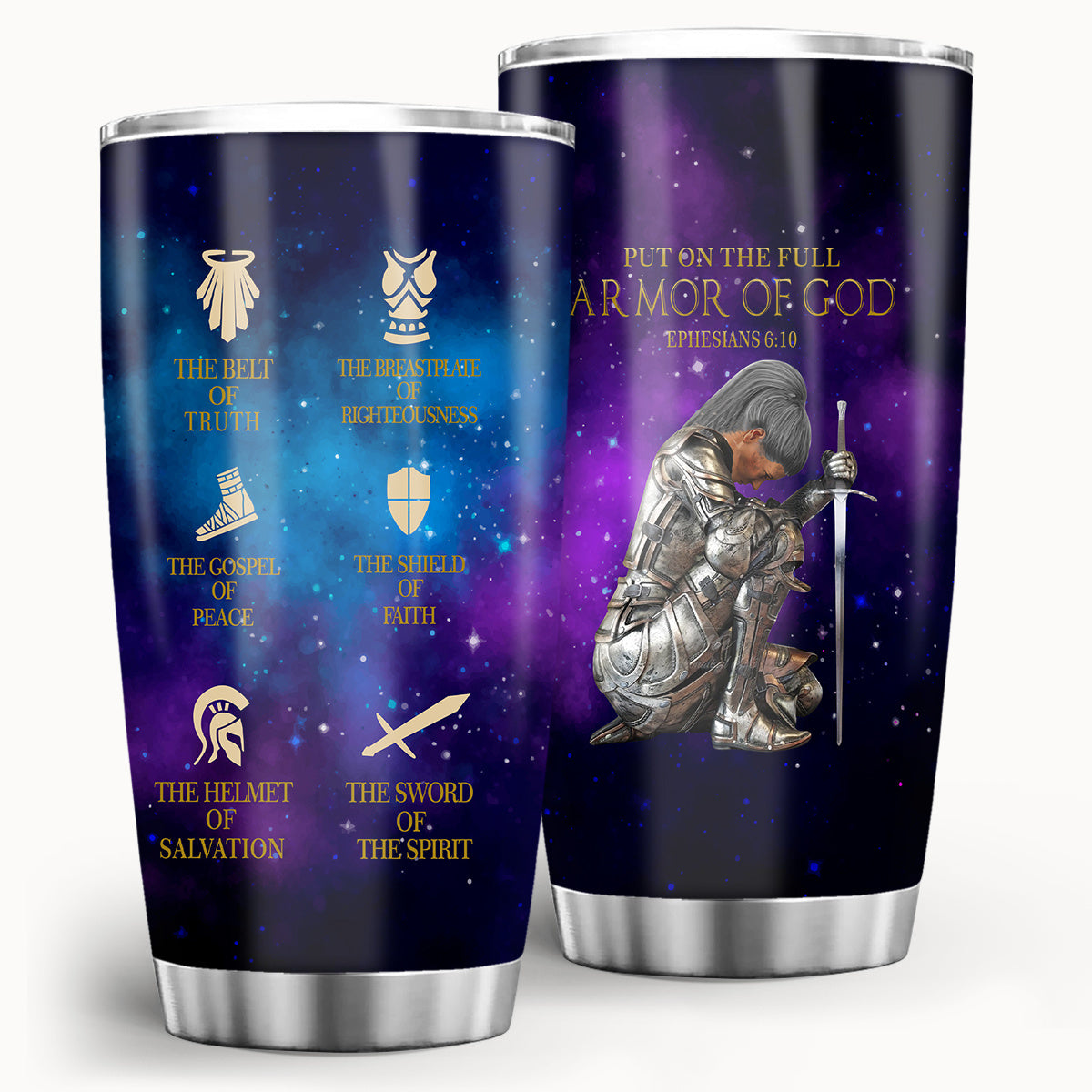 20oz Stainless Steel Tumbler - Woman Warrior of God Design