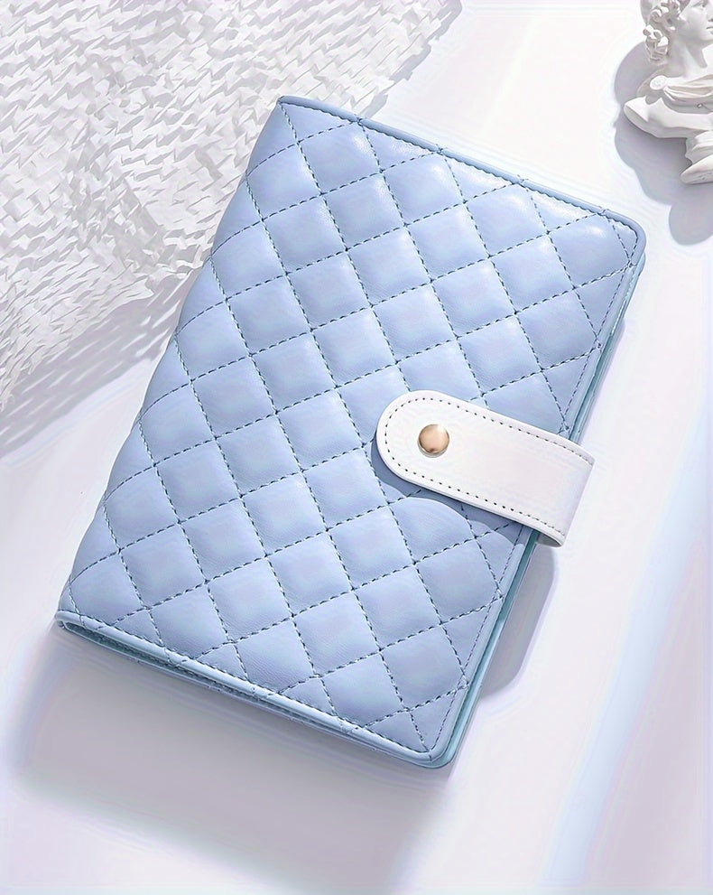 Bolony A6 Diamond-shaped Lattice Macarons Budget Binder For Cash Stuffing With Envelopes P Purple Blue Yellow Black White For Selection Monthly Saving Challenge Kit Budgeting Planner