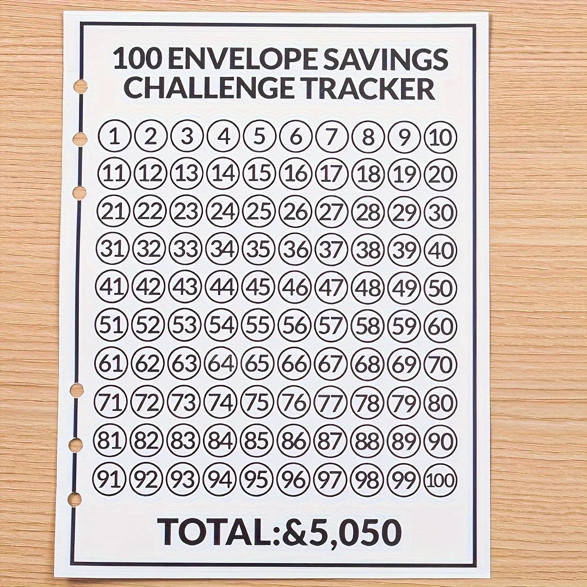 100 Envelopes Savings Challenge, Faux Leather Cover 100 Envelopes Challenge Binder