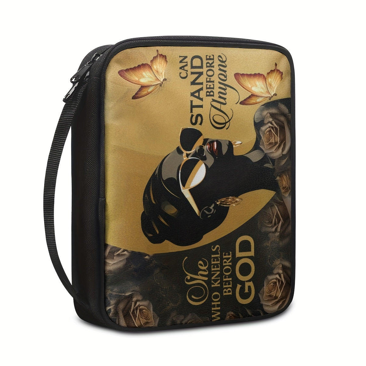 1 piece Inspirational Bible Cover with Handles, Zippered Bible Carrying Case
