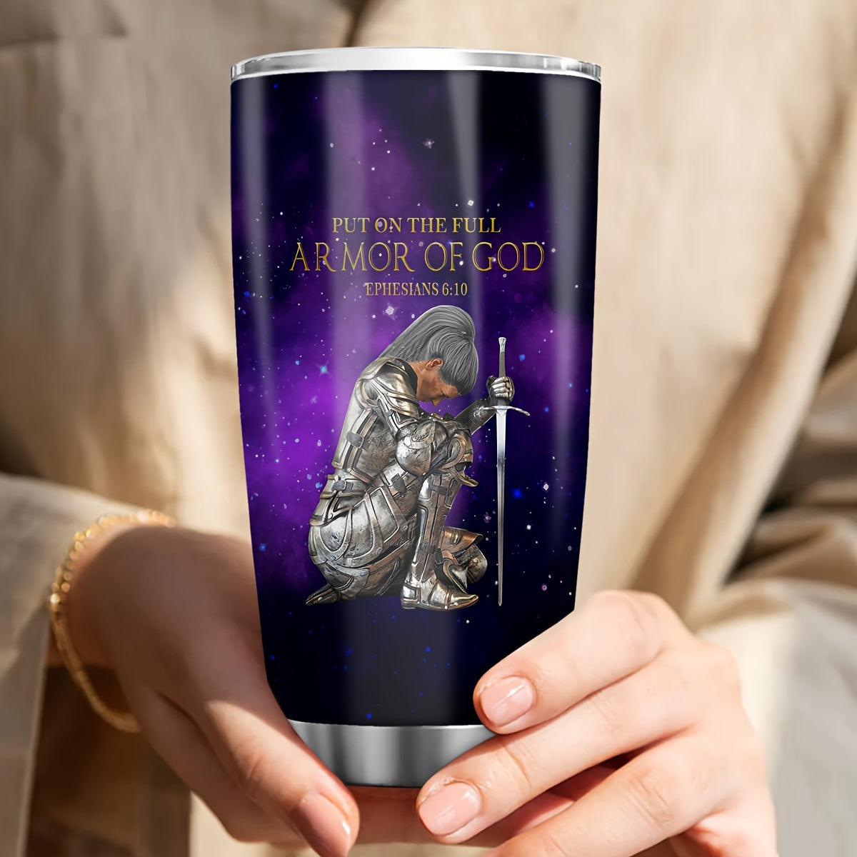 20oz Stainless Steel Tumbler - Woman Warrior of God Design