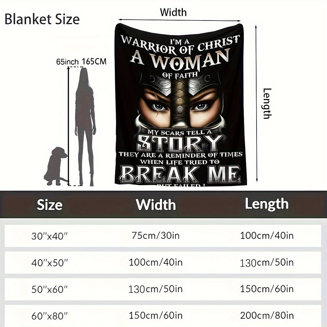 Warrior of Christ Faith-Inspired Flannel Blanket - Hypoallergenic, All-Season Comfort for Home, Office, & Travel