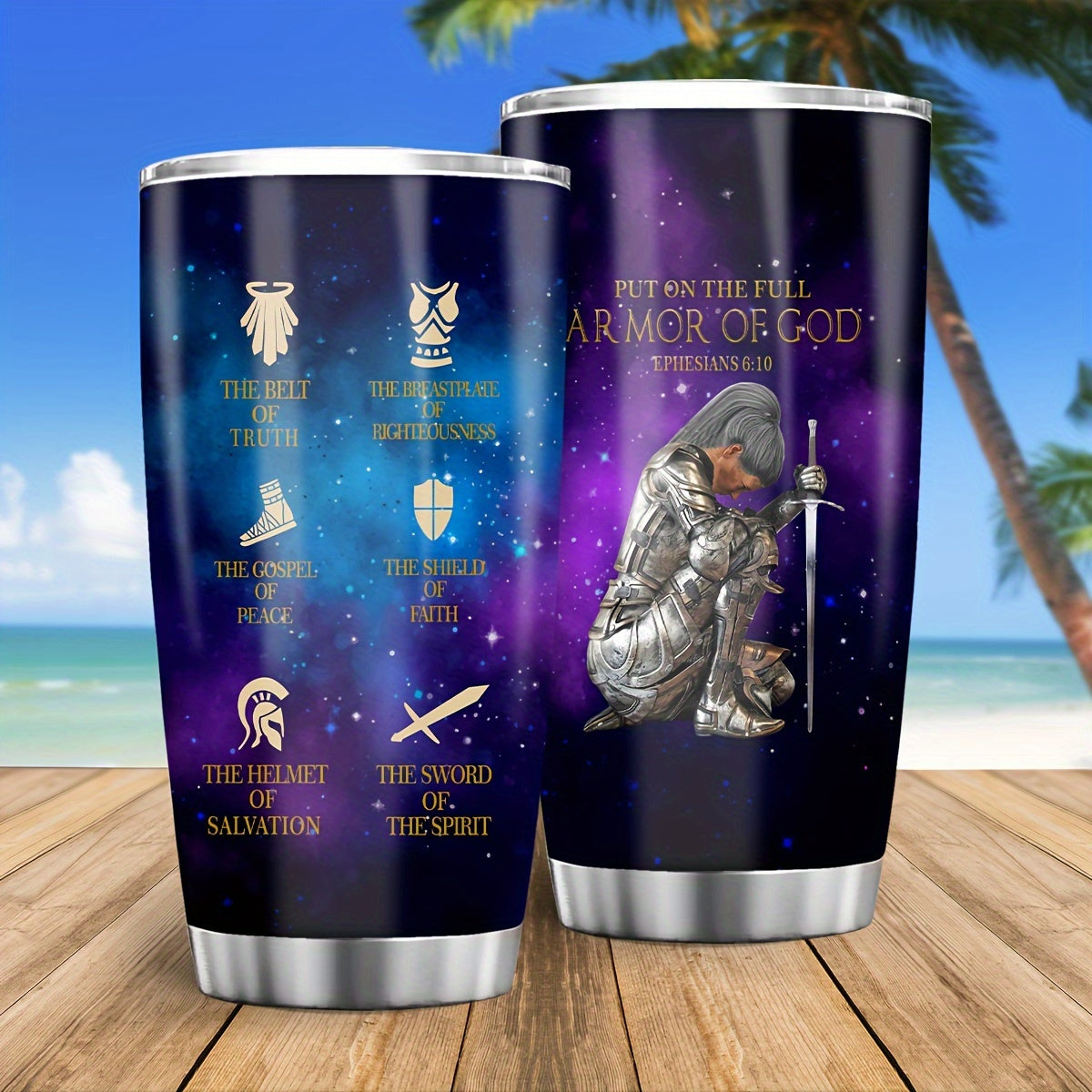 20oz Stainless Steel Tumbler - Woman Warrior of God Design