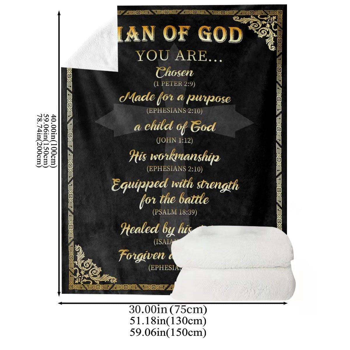 Men's Christian Blanket, Faith Gift for the Man of God