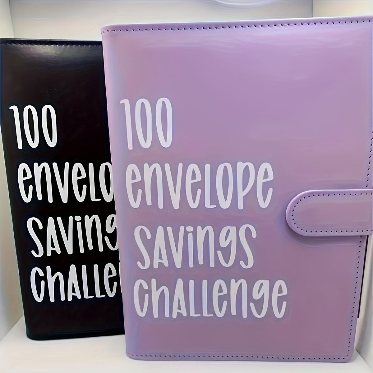100 Envelopes Savings Challenge, Faux Leather Cover 100 Envelopes Challenge Binder