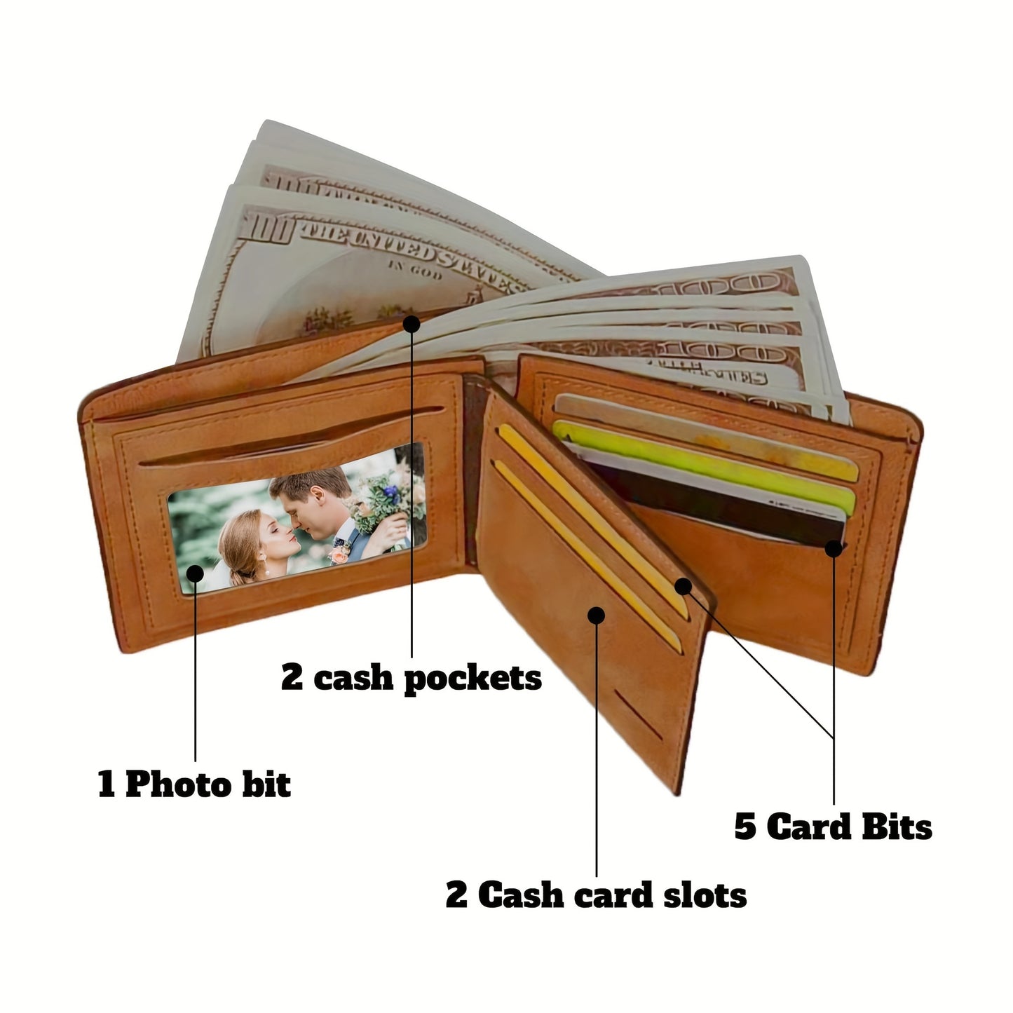 1pc Men's Lion Pattern PU Leather Wallet