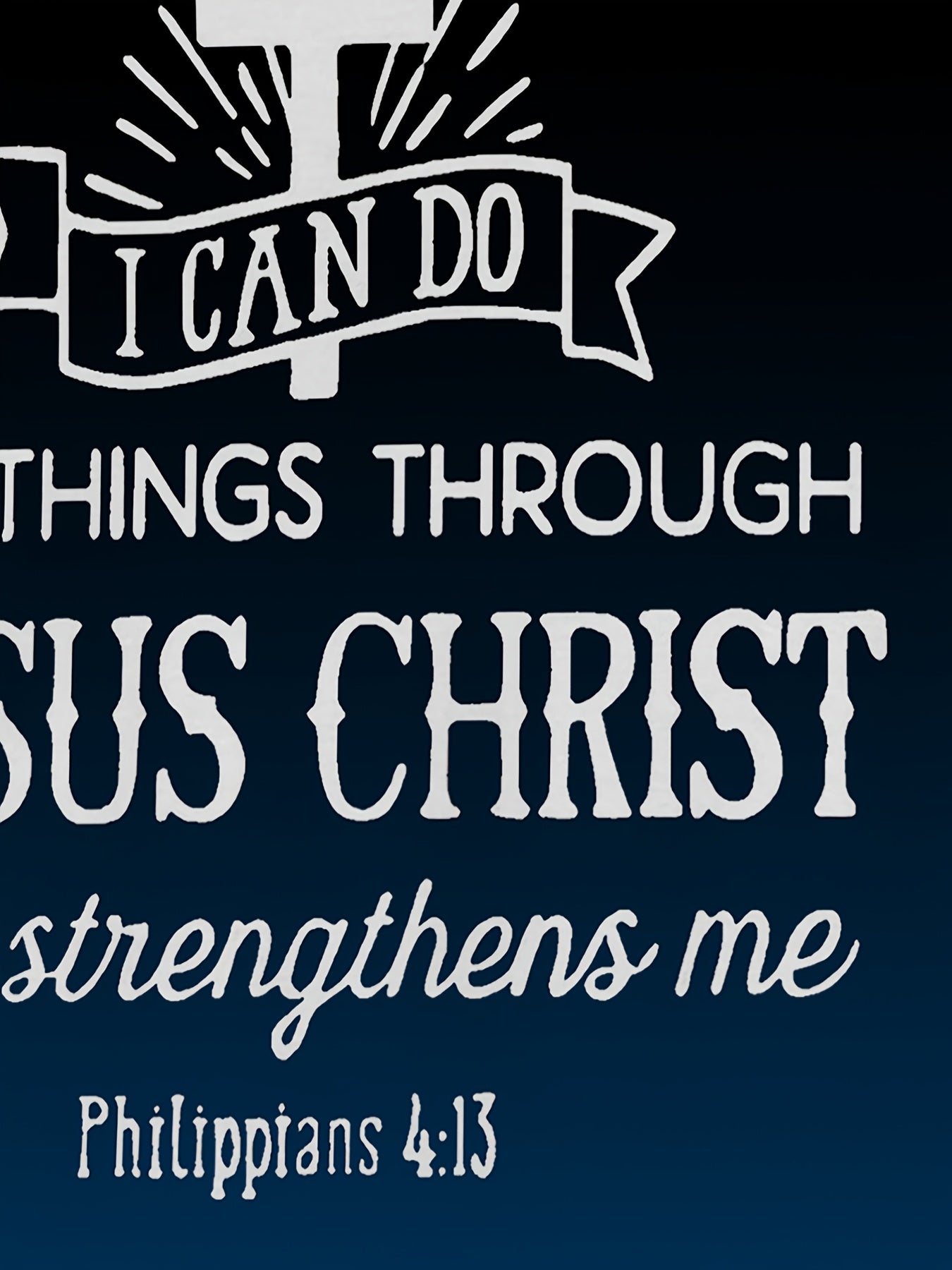 Philippians 4:13 Scripture Tee - 1pc Vintage Inspirational Quote T-Shirt for Men
