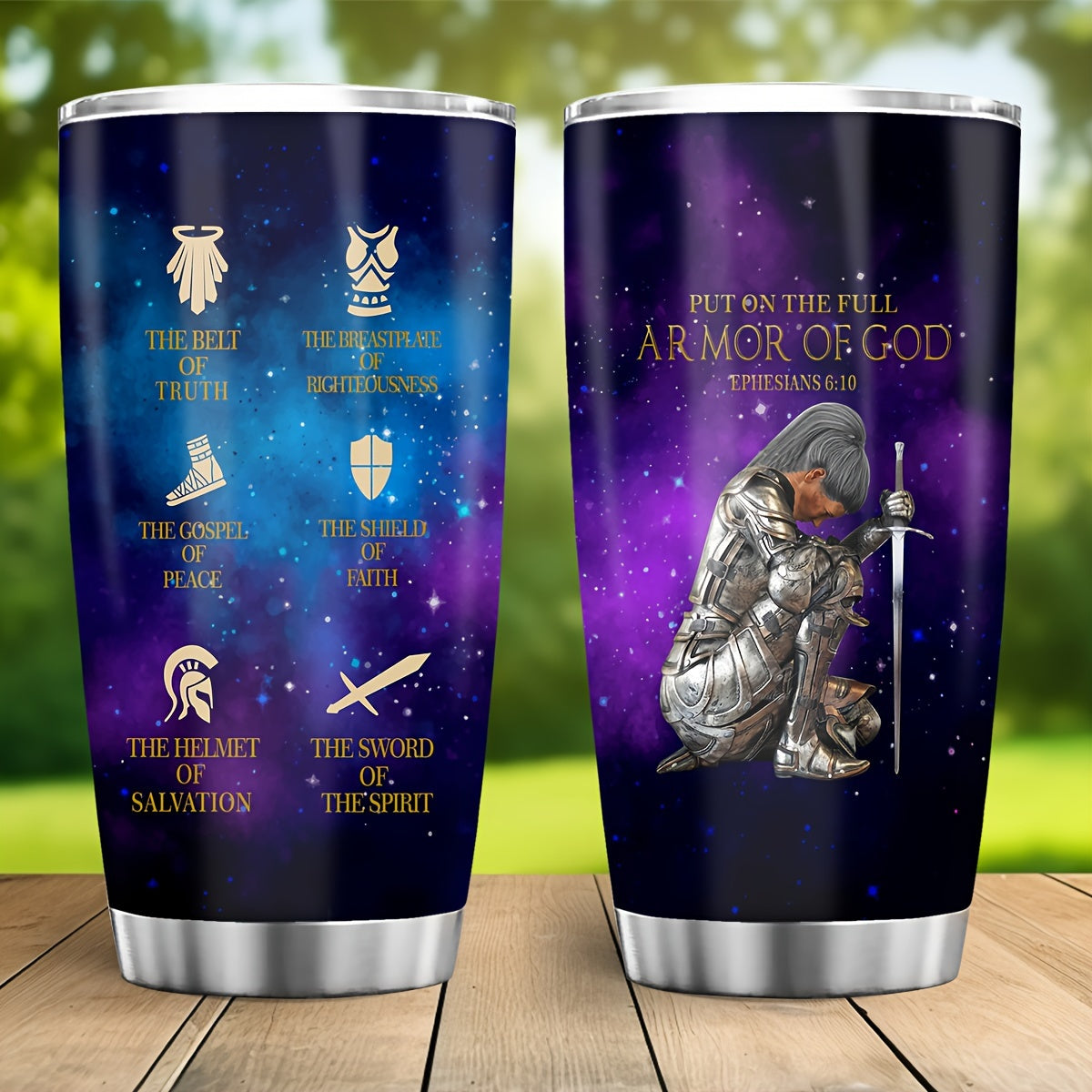 20oz Stainless Steel Tumbler - Woman Warrior of God Design