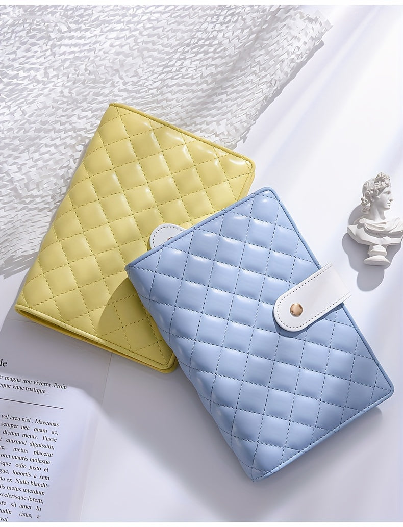 Bolony A6 Diamond-shaped Lattice Macarons Budget Binder For Cash Stuffing With Envelopes P Purple Blue Yellow Black White For Selection Monthly Saving Challenge Kit Budgeting Planner