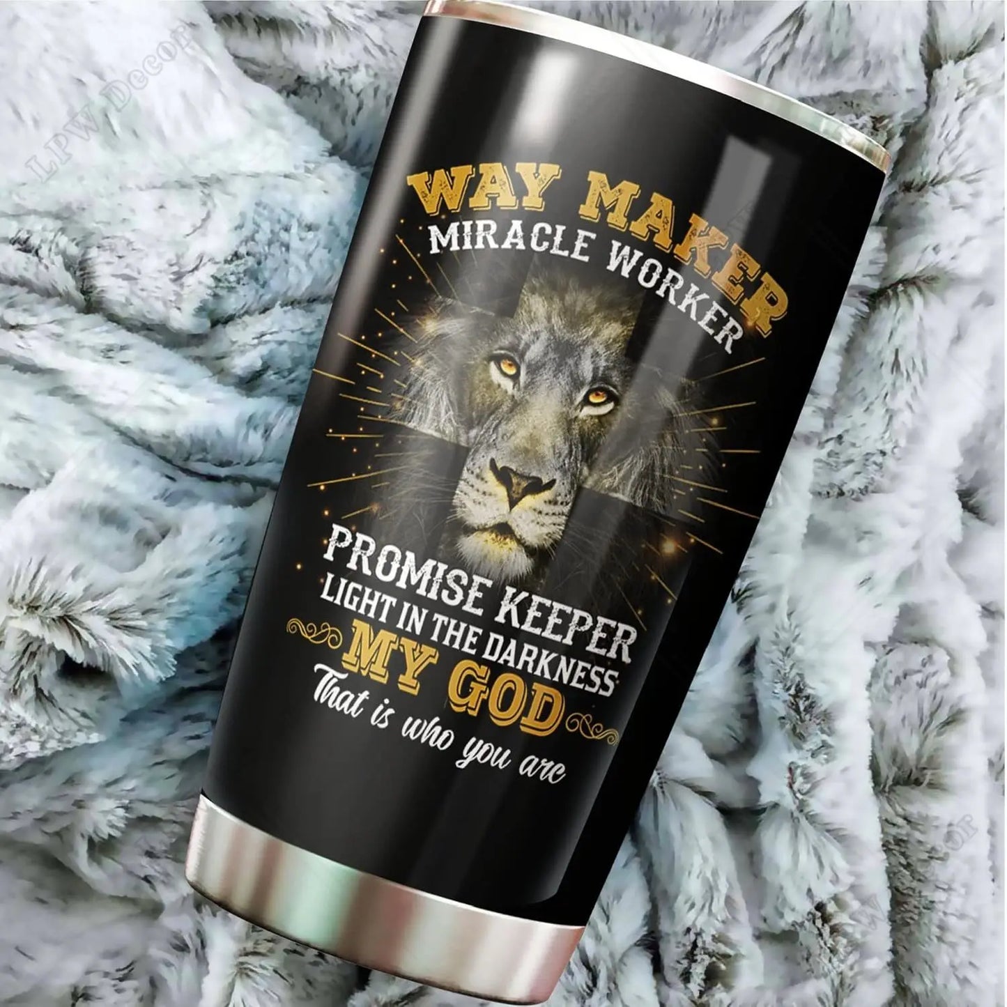 Lion of Judah Tumbler, Featuring Bible Emergency Numbers