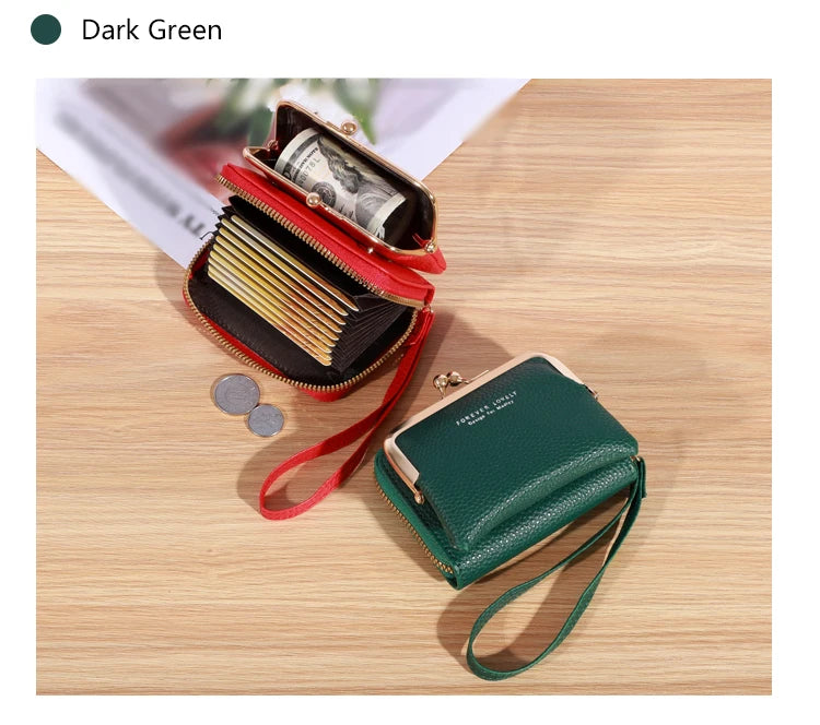 Forever Lovely Wallet Women's Fashion Wrist Strap, Large Capacity Coin Bag with Multiple Card Wallet