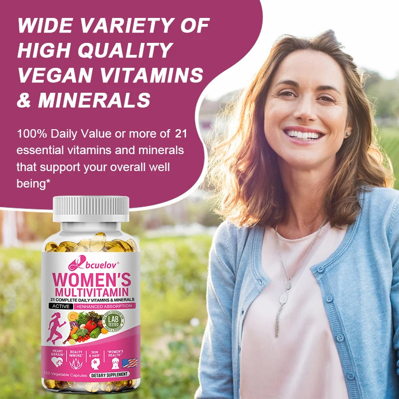 Multivitamin - Improves Nutrient Absorption, Heart Health, Natural Energy Support, Whole Food Supplement, 120 Capsuls
