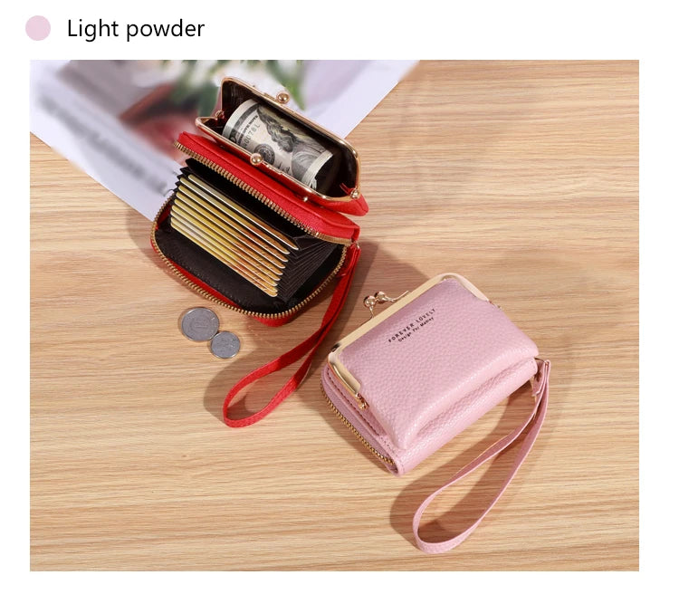 Forever Lovely Wallet Women's Fashion Wrist Strap, Large Capacity Coin Bag with Multiple Card Wallet