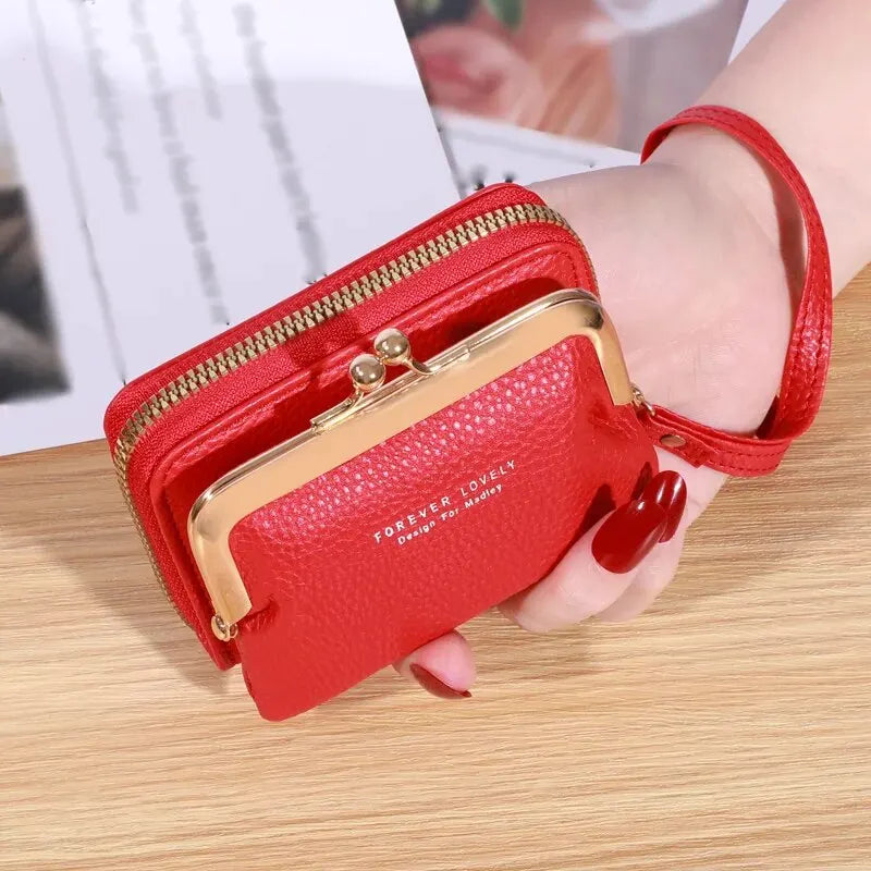 Forever Lovely Wallet Women's Fashion Wrist Strap, Large Capacity Coin Bag with Multiple Card Wallet