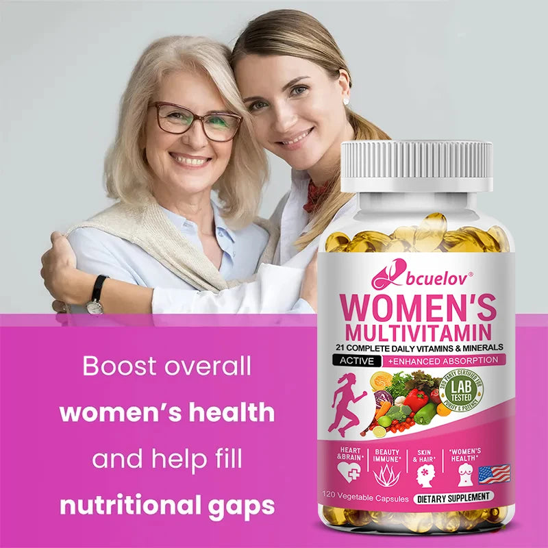 Multivitamin - Improves Nutrient Absorption, Heart Health, Natural Energy Support, Whole Food Supplement, 120 Capsuls