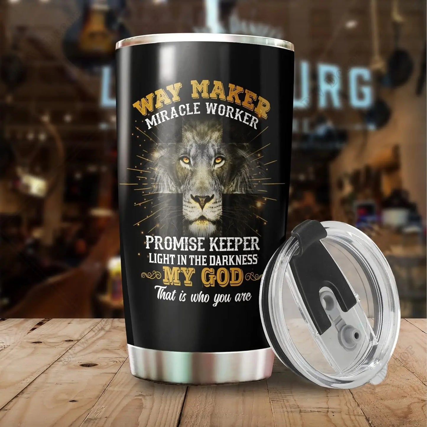 Lion of Judah Tumbler, Featuring Bible Emergency Numbers
