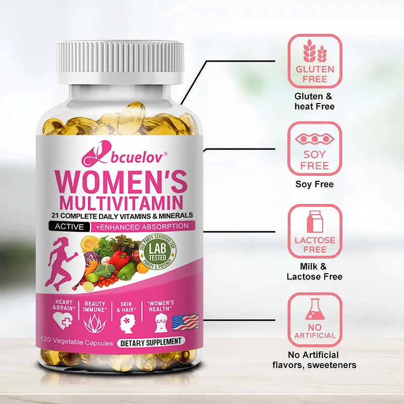 Multivitamin - Improves Nutrient Absorption, Heart Health, Natural Energy Support, Whole Food Supplement, 120 Capsuls