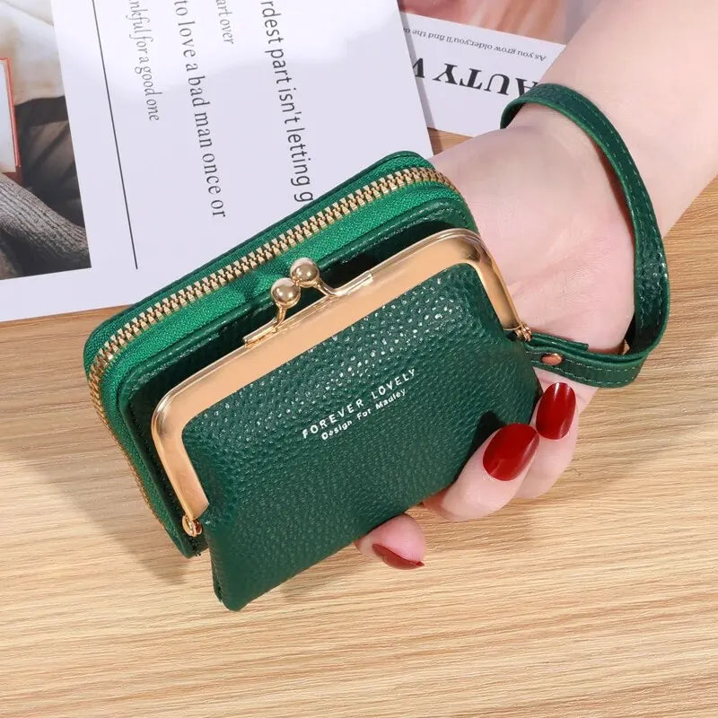 Forever Lovely Wallet Women's Fashion Wrist Strap, Large Capacity Coin Bag with Multiple Card Wallet