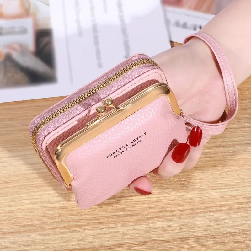 Forever Lovely Wallet Women's Fashion Wrist Strap, Large Capacity Coin Bag with Multiple Card Wallet