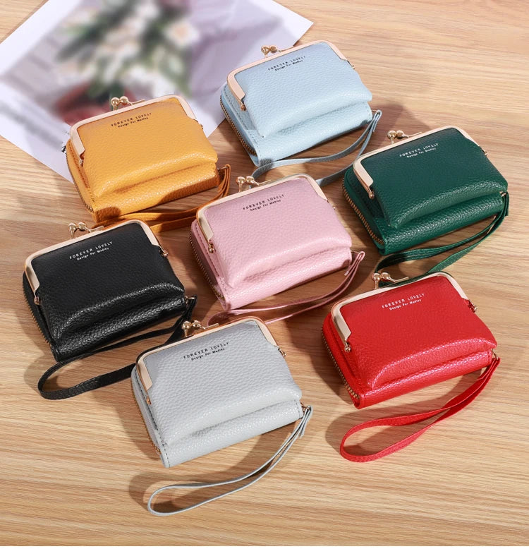 Forever Lovely Wallet Women's Fashion Wrist Strap, Large Capacity Coin Bag with Multiple Card Wallet