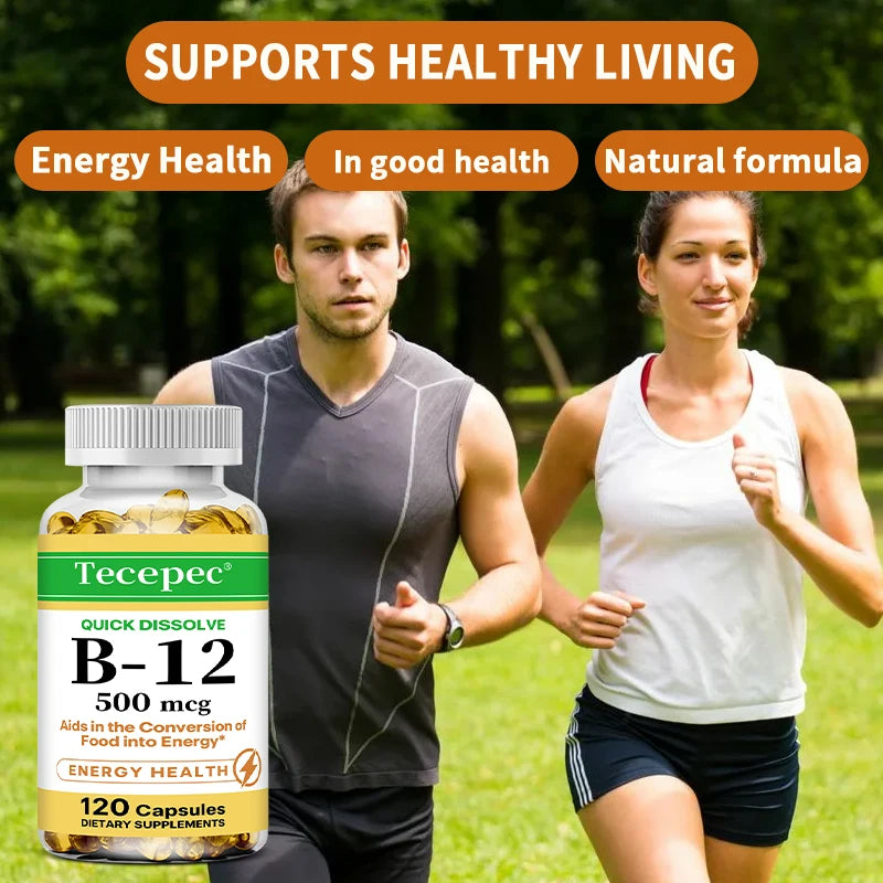 Vitamin B-12 - Supports energy metabolism, Nervous system and Cellular health, 120 Capsuls