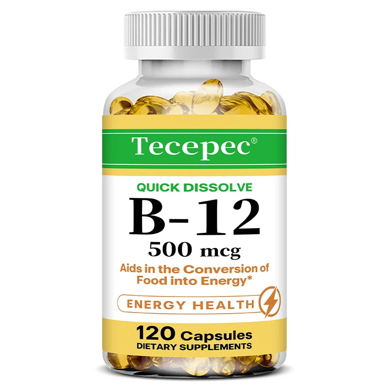 Vitamin B-12 - Supports energy metabolism, Nervous system and Cellular health, 120 Capsuls
