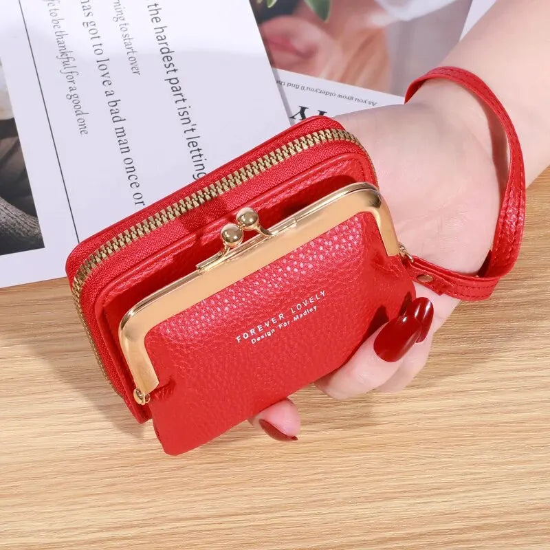 Forever Lovely Wallet Women's Fashion Wrist Strap, Large Capacity Coin Bag with Multiple Card Wallet