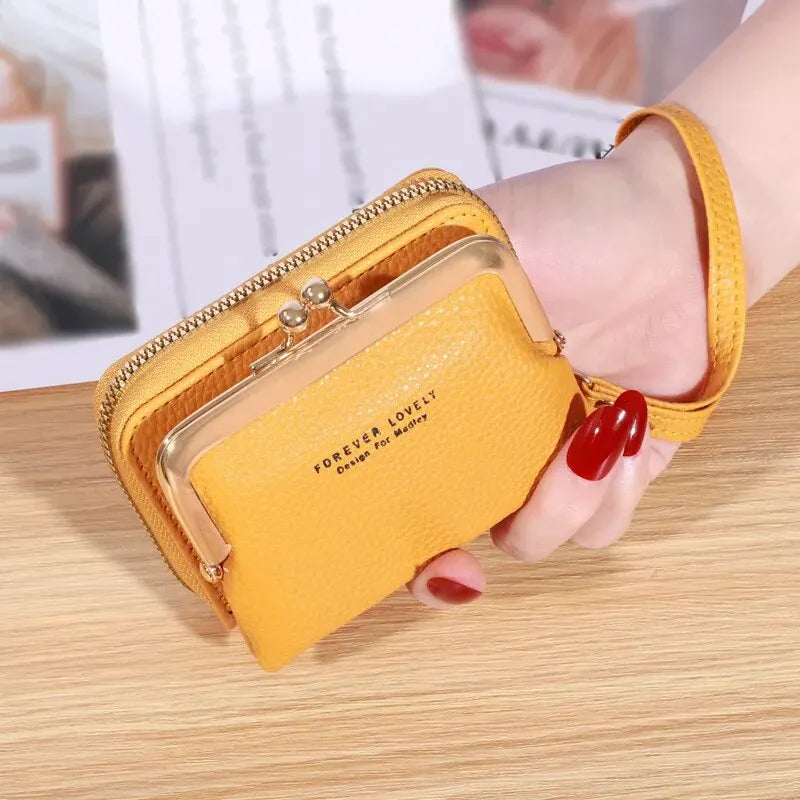 Forever Lovely Wallet Women's Fashion Wrist Strap, Large Capacity Coin Bag with Multiple Card Wallet