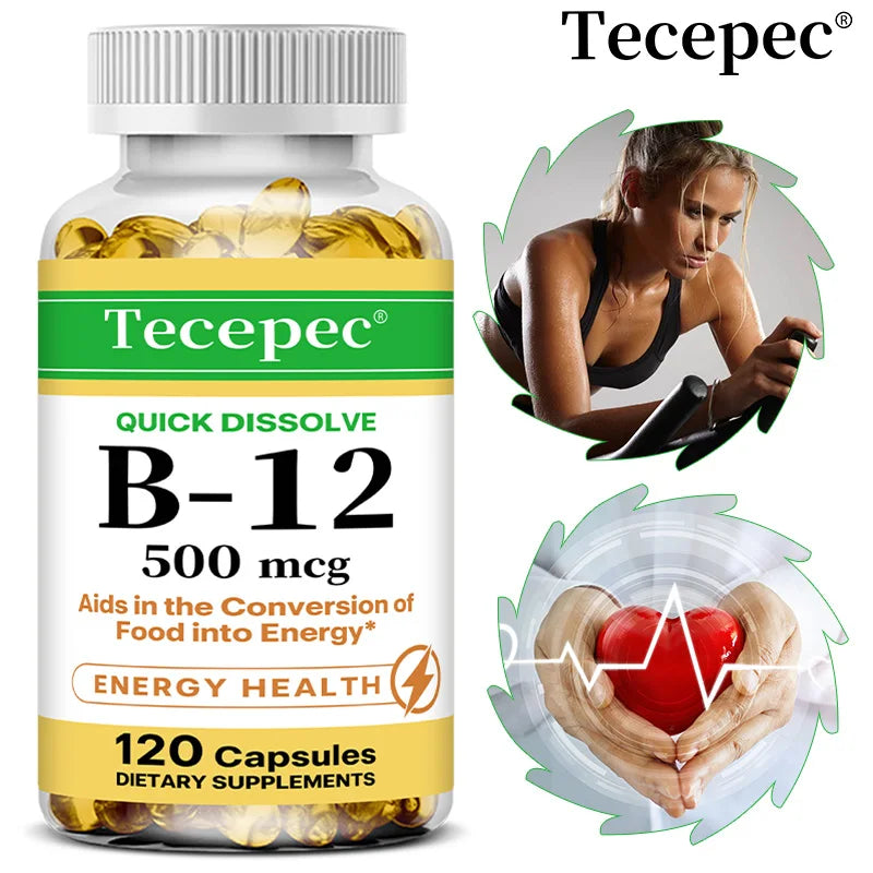 Vitamin B-12 - Supports energy metabolism, Nervous system and Cellular health, 120 Capsuls