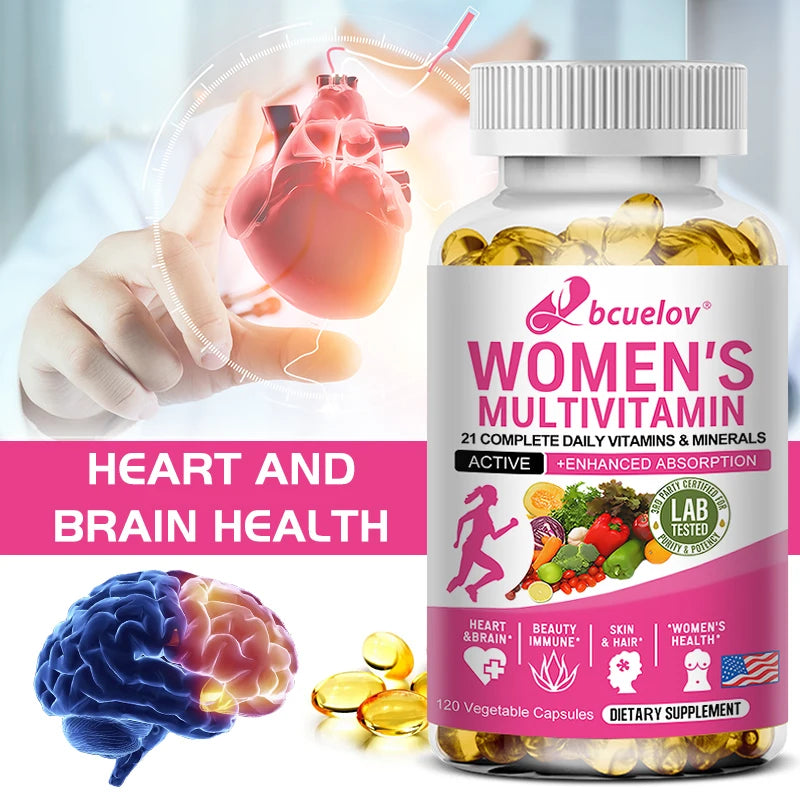 Multivitamin - Improves Nutrient Absorption, Heart Health, Natural Energy Support, Whole Food Supplement, 120 Capsuls