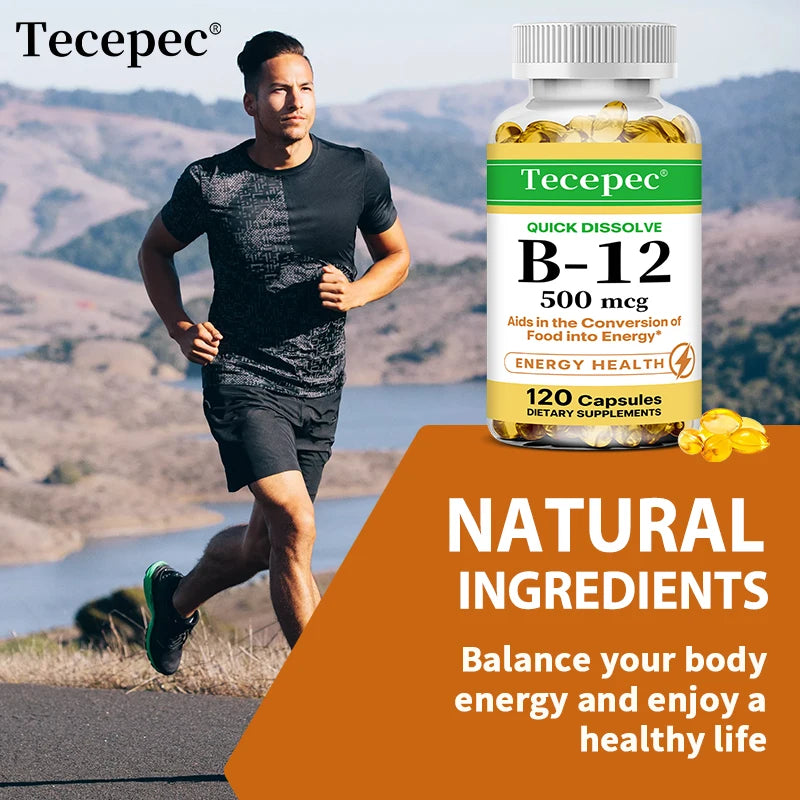 Vitamin B-12 - Supports energy metabolism, Nervous system and Cellular health, 120 Capsuls