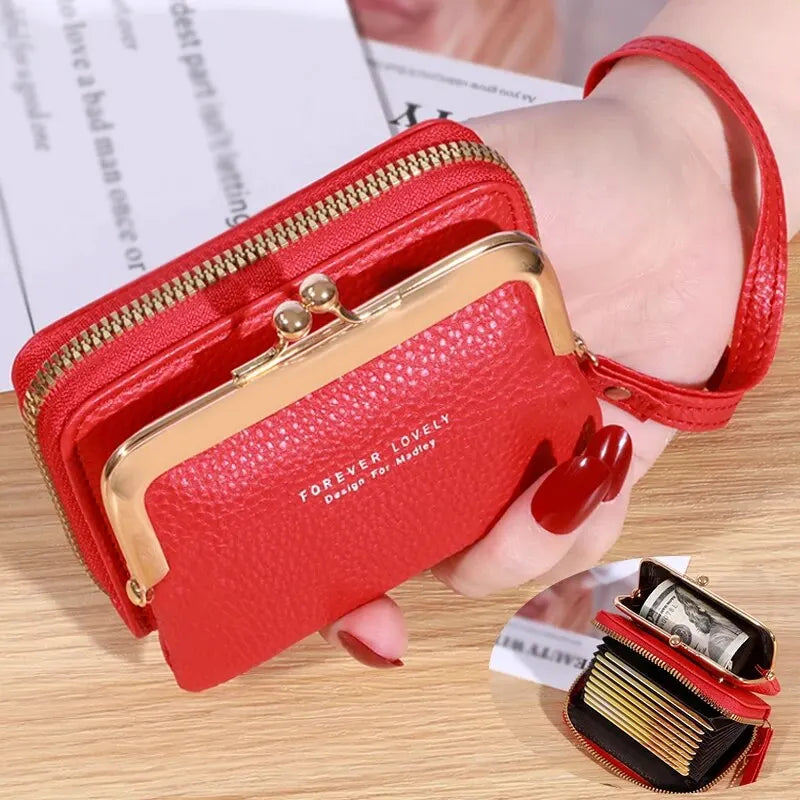 Forever Lovely Wallet Women's Fashion Wrist Strap, Large Capacity Coin Bag with Multiple Card Wallet