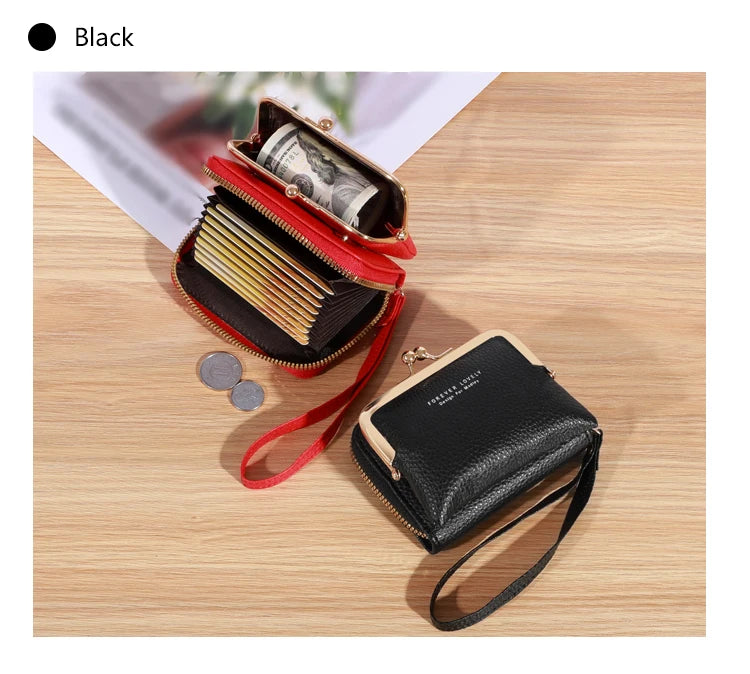 Forever Lovely Wallet Women's Fashion Wrist Strap, Large Capacity Coin Bag with Multiple Card Wallet