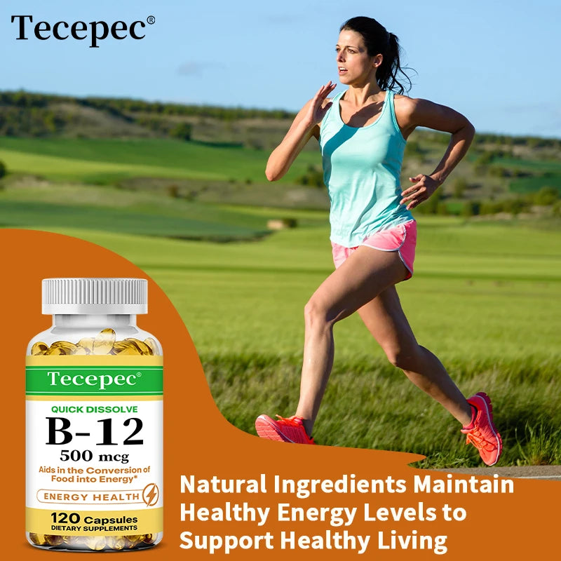 Vitamin B-12 - Supports energy metabolism, Nervous system and Cellular health, 120 Capsuls