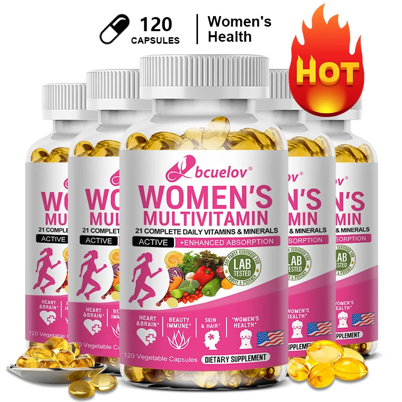 Multivitamin - Improves Nutrient Absorption, Heart Health, Natural Energy Support, Whole Food Supplement, 120 Capsuls