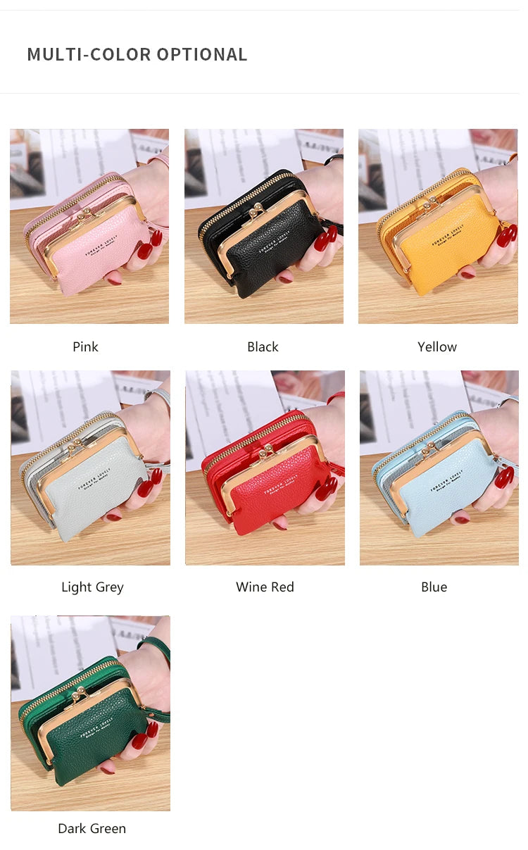 Forever Lovely Wallet Women's Fashion Wrist Strap, Large Capacity Coin Bag with Multiple Card Wallet