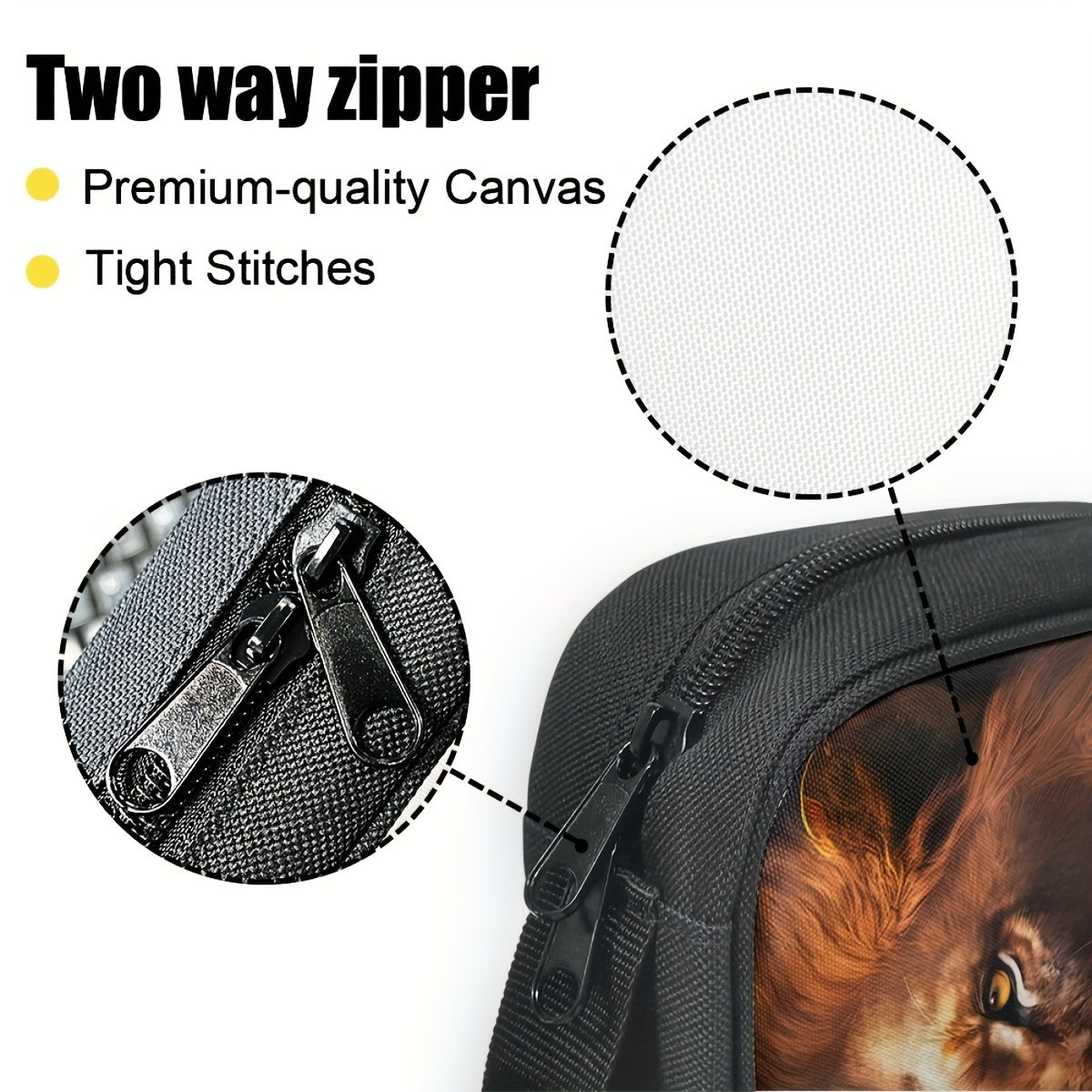 1pc Inspirational Lion Bible Tote Bag - "Let Your Faith Be Bigger Than Your Fear" Quote, Durable Polyester Bible Cover with Sturdy Handle,