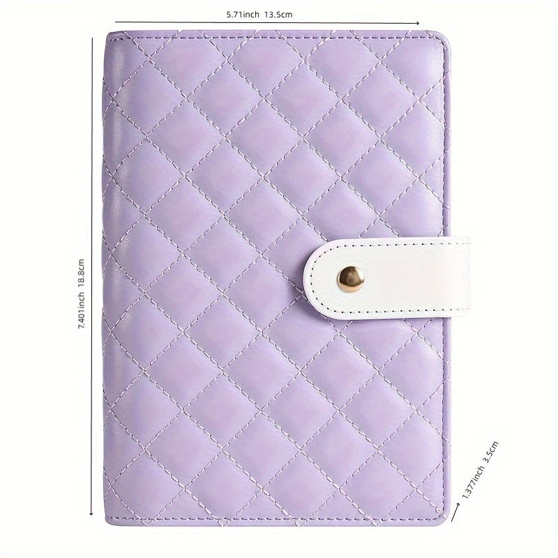 Bolony A6 Diamond-shaped Lattice Macarons Budget Binder For Cash Stuffing With Envelopes P Purple Blue Yellow Black White For Selection Monthly Saving Challenge Kit Budgeting Planner