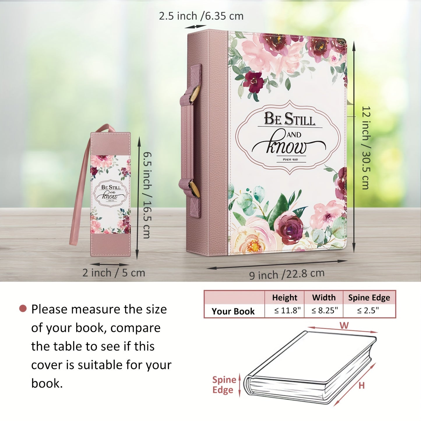 Faux Leather Large Classic Bible Cover - Carrying Book Case Church Bag with Handle - Gift for Women Lady Mother