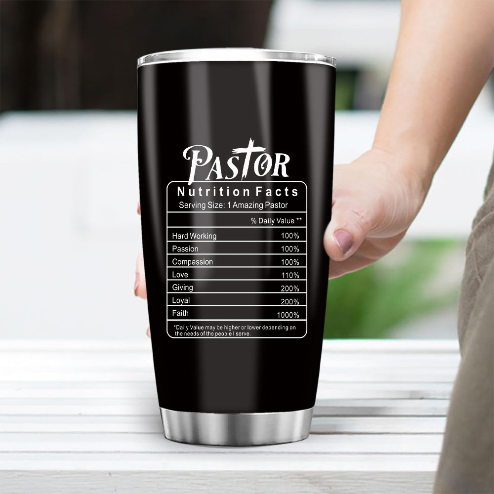 20 Oz Insulated Pastor Tumbler, Stainless Steel Pastor Warning Tumbler