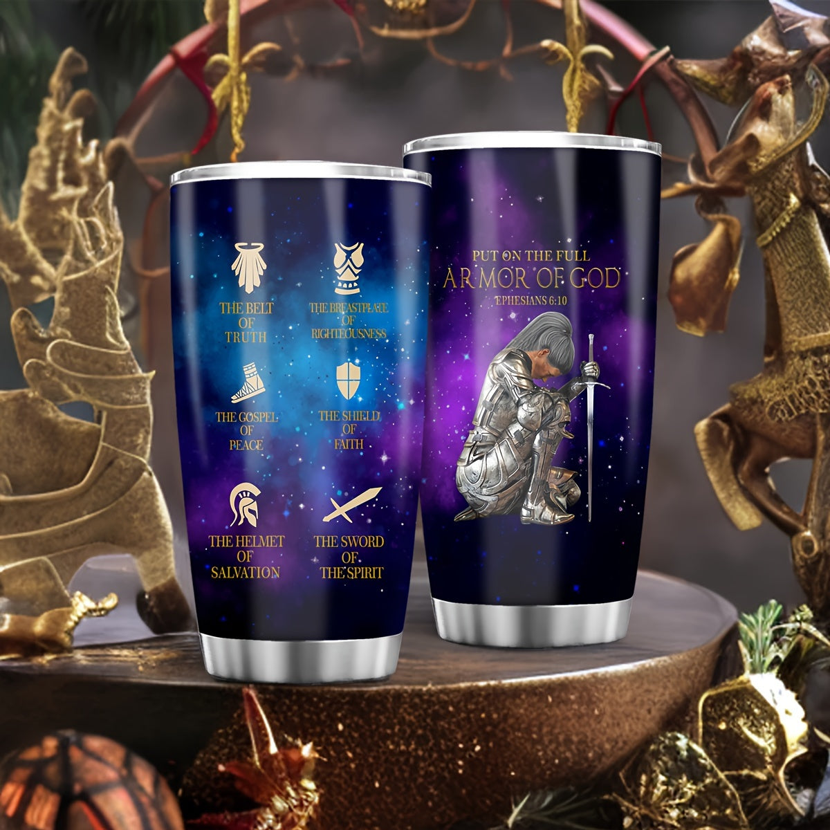 20oz Stainless Steel Tumbler - Woman Warrior of God Design