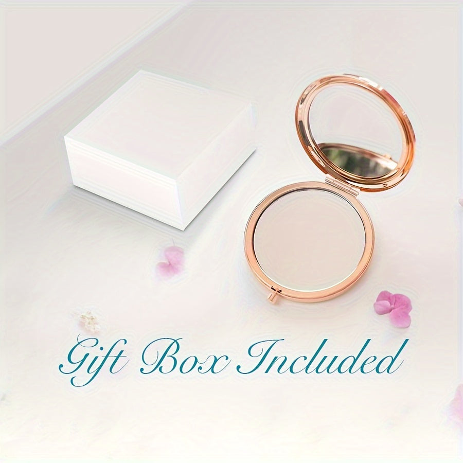 1pc Rose Golden Makeup Mirror, Gorgeous Daughter Gift from Mom
