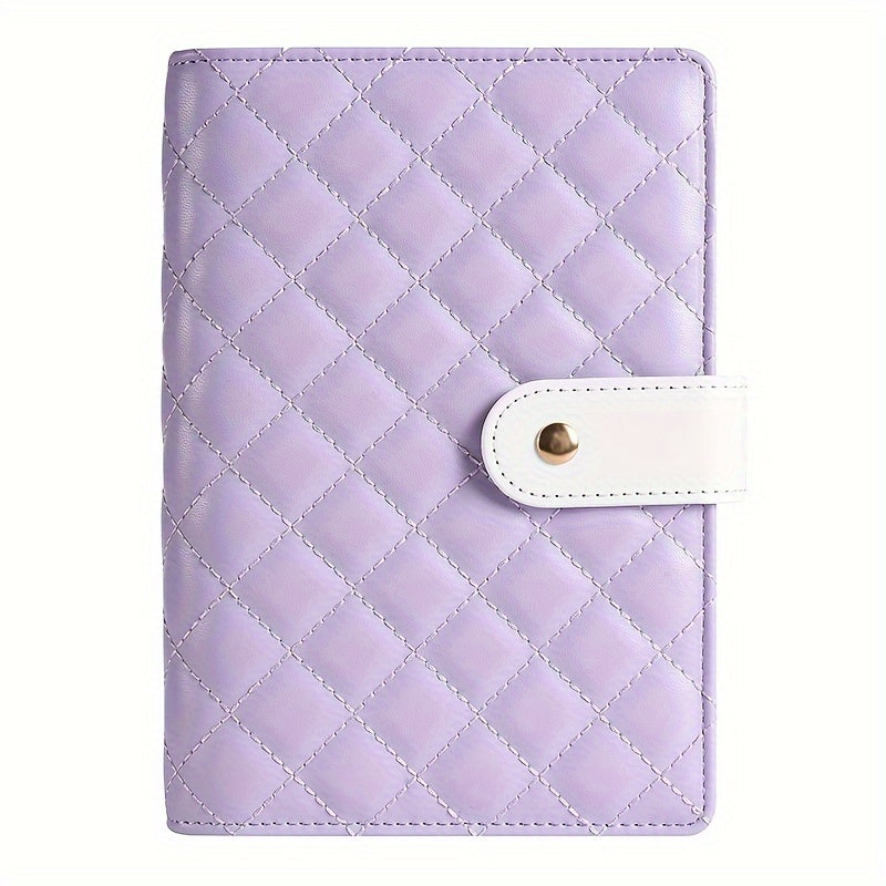 Bolony A6 Diamond-shaped Lattice Macarons Budget Binder For Cash Stuffing With Envelopes P Purple Blue Yellow Black White For Selection Monthly Saving Challenge Kit Budgeting Planner