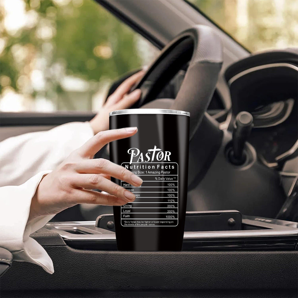 20 Oz Insulated Pastor Tumbler, Stainless Steel Pastor Warning Tumbler