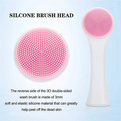 3D Double Silicone Manual Facial Cleansing Brush