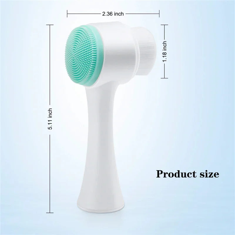 3D Double Silicone Manual Facial Cleansing Brush